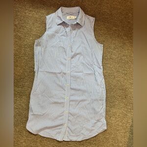 Vineyard Vines Light Blue and White Striped Shirt Dress